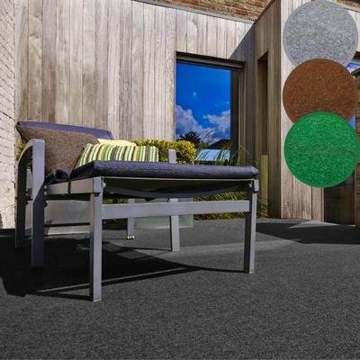 Kunstrasen ANDIAMO "Edinburgh, Made in Netherlands", grau (anthrazit), B:133cm H:4mm L:700cm, Polyester, Nadelfilz, Teppiche, aus Nadelfilz, mit Drainagenoppen, für Balkon, Terasse, Wintergarten Image