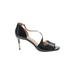 Antonio Melani Heels: Slip-on Stiletto Minimalist Black Solid Shoes - Women's Size 10 - Open Toe