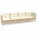 Latitude Run® Itzury 25" Wide Outdoor Patio Sofa with Cushions Wood in White/Brown | 24.6 H x 25 W x 25 D in | Wayfair