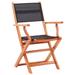 Red Barrel Studio® Folding Patio Chairs 2 Pcs Solid Eucalyptus Wood&Textilene Wood in Black/Brown | 35 H x 24 W x 21.3 D in | Wayfair