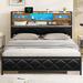 Brayden Studio® Cercado Bed Upholstered/Metal & Upholstered/Metal in Black | 47.2 H x 76.2 W x 89.2 D in | Wayfair F9B8B492FEE34D6A97C8C6B9CDA3AF67