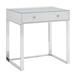 Everly Quinn Hello Kitty SlayStation Vanity Table for Bedroom w/ Double Decker Drawers & Glass Top Wood in White | 31.75 H x 35.5 W in | Wayfair