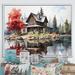 Red Barrel Studio® Red & Gray Lakeouse Majestic Retreat IV On Canvas Print Metal | 30 H x 40 W x 1.5 D in | Wayfair