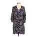 Draper James Casual Dress - Mini V Neck 3/4 sleeves: Blue Dresses - Women's Size Small