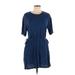 Old Navy Casual Dress - Mini Crew Neck 3/4 sleeves: Blue Print Dresses - Women's Size Large Petite