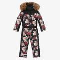 Pilguni Girls Black Floral Snowsuit