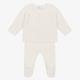 Absorba Ivory Cotton Knitted 2 Piece Babygrow