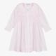 Mini Lunn Girls Pink Cotton Smocked Dressing Gown