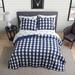 3pc King 100% Cotton Quilt Set Soft Lightweight Breathable Navy