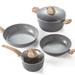 Nonstick Kitchen Cookware Set, Pots and Pans Set Healthy Induction Granite Cooking Set w/Frying Pans, Saucepans, Casserole