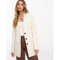 River Island co-ord slim three button blazer in pink-White