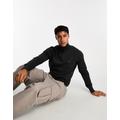 Tommy Hilfiger 1985 zip mock neck jumper in dark grey heather