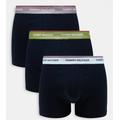 Tommy Hilfiger Plus 3-pack trunk in navy with waistbands in blue, grey and green