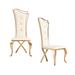 Modrest Bonnie Modern Beige Velvet & Champagne Gold Dining Chair (Set of 2)
