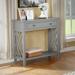 32"Wood Console Table with Drawer and Shelf in Gray - 54 x 84