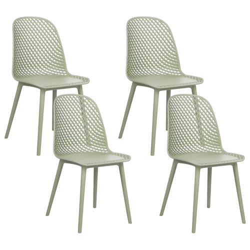 Esszimmerstühle 4er Set Hellgrün aus Kunststoff Stühle für Esszimmer Esstisch Modern Minimalistisch