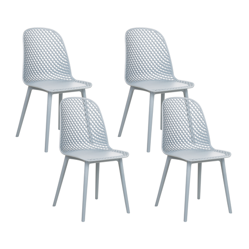 Esszimmerstühle 4er Set Hellblau aus Kunststoff Stühle für Esszimmer Esstisch Modern Minimalistisch