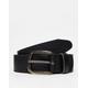 Jack & Jones smooth leather belt with logo buckle in black