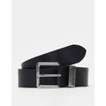 Armani Exchange logo leather belt in black
