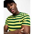 Polo Ralph Lauren icon logo stripe t-shirt custom fit in yellow/green