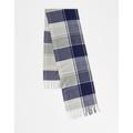 Boardmans woven check fringe scarf in grey