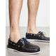 Timberland classic 2 eye boat shoes in navy full grain leather