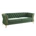 87.4 inch Velvet Upholstered Sectional Sofa Tufted Back Loveseats Sofa Chaise with Flared Arms for Living Room