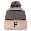 Women's Fanatics Branded Natural/Black Pittsburgh Pirates Cuffed Knit Hat with Pom