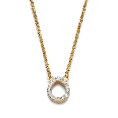 Gold Naida Mini Teardrop Necklace Diamond