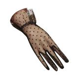 ASFGIMUJ Winter Gloves Women Black Dot Short Lace Lace Breathable Riding Sunscreen Wedding Gloves Football Gloves