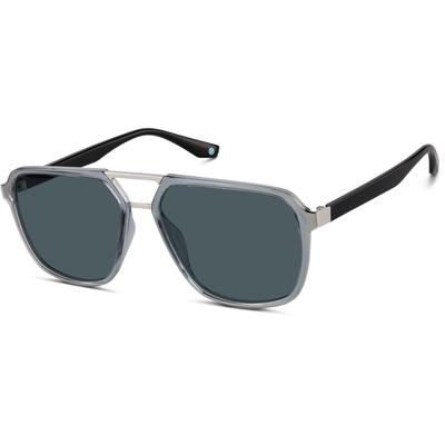 Zenni Aviator Rx Sunglasses Blue Mixed Full Rim Frame
