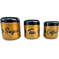 Rastogi Handicrafts Set of 3 Window Kitchen Canister Stainless Steel (Tea Suger Coffee)