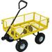 Heavy-Duty Steel Garden Cart Folding Utility Wagon Cart with Removable Sides and 180Â°Rotating Handle Metal Steel Wagon Cart for Outdoor Lawn Yard FarmYellow Weight Capacity 550 Lbs