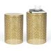 Metal Table Set Of 2 Decorative Round End Tables Nightstands Coffee Side Tables For Indoor Outdoor (Gold)