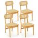 Gymax Rattan Dining Chairs Set of 2 Kitchen Dining Chairs w/ Simulated Rattan Backrest