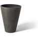 16225 Round Planter 10 By 12.75-Inch Textured Charcoal