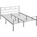 13 inch SilverClassic Metal Bed Frame with Headboard Mattress Foundation/Platform Bed/Slatted Bed Base Queen Size