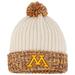 Girls Youth New Era Cream Minnesota Golden Gophers Fresh Cuffed Knit Hat with Pom