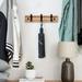 Temacd Wall Mounted Wall Hanger Adjustable Spacing Bamboo Minimalist Design Hanger with 3 Hooks Household Supplies
