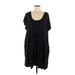 Swimsuits for all Casual Dress - Mini Scoop Neck Short sleeves: Black Print Dresses - Women's Size 7