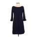 Vince Camuto Casual Dress - Shift: Blue Print Dresses - Women's Size 8
