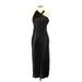 Banana Republic Cocktail Dress - Sheath Halter Sleeveless: Black Print Dresses - Women's Size 6 Tall