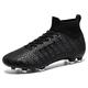 sudorun Indoor Football Boots for Mens Turf Football Cleats Youth AG FG TF Soccer Spikes Shoes Outdoor High Ankle Teenager Trainers(666 FG Black 44