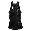 YNIEIAA Halloween Costume Adult Black Round Neck Long Sleeves Halloween Costume Large Sizes Slim Fit Casual Dress Masks Costume for Women for Carnival Fancy Dress