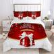 Super King Duvet Cover Set-Christmas Bedding Set Bow Gift Box Comforter Set King Queen Duvet Cover Kids Girls Bedroom Decor Red Quilt Cover for New Year Gifts,Super King(260X220)