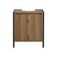 House & Homestyle Marion Under Sink Unit, Space Saving Bathroom Shelving Cupboard Storage Solution, Double Door Free Standing Vanity Cabinet - Industrial Wood Grain Effect, Brown