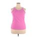 Nike Active Tank Top: Pink Color Block Activewear - Women's Size 2X-Large