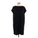 Gap Casual Dress - Shift Crew Neck Short sleeves: Black Print Dresses - Women's Size Large