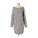 Banana Republic Casual Dress - Sweater Dress: Black Marled Dresses - Women's Size 2X-Small Petite