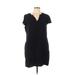 Gap Casual Dress - Shift V Neck Short sleeves: Black Print Dresses - Women's Size Large